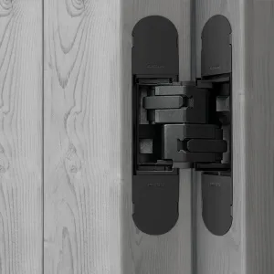 130x30mm Ceam 3D Concealed Hinge & Intumescent Pads - Suits Fire Doors - 7 Finishes - Single Hinge