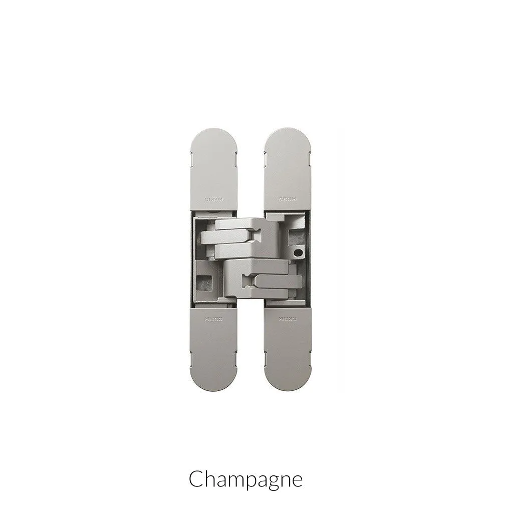 130x30mm Ceam 3D Concealed Hinge & Intumescent Pads - Suits Fire Doors - 7 Finishes - Single Hinge