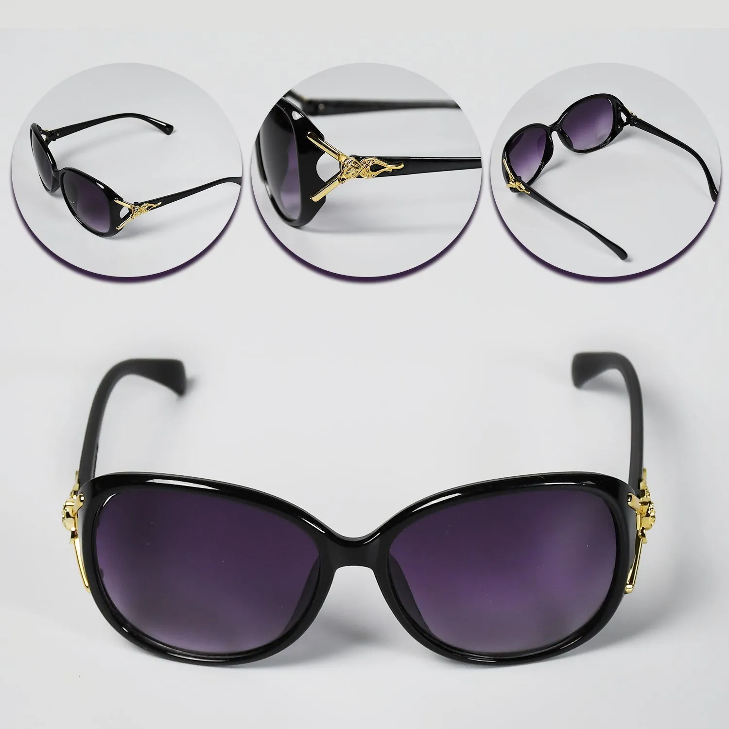 7706 Women Specs Black Polarized Sunglasses Elegant Female Sunglass For Indoor & Outdoor Use