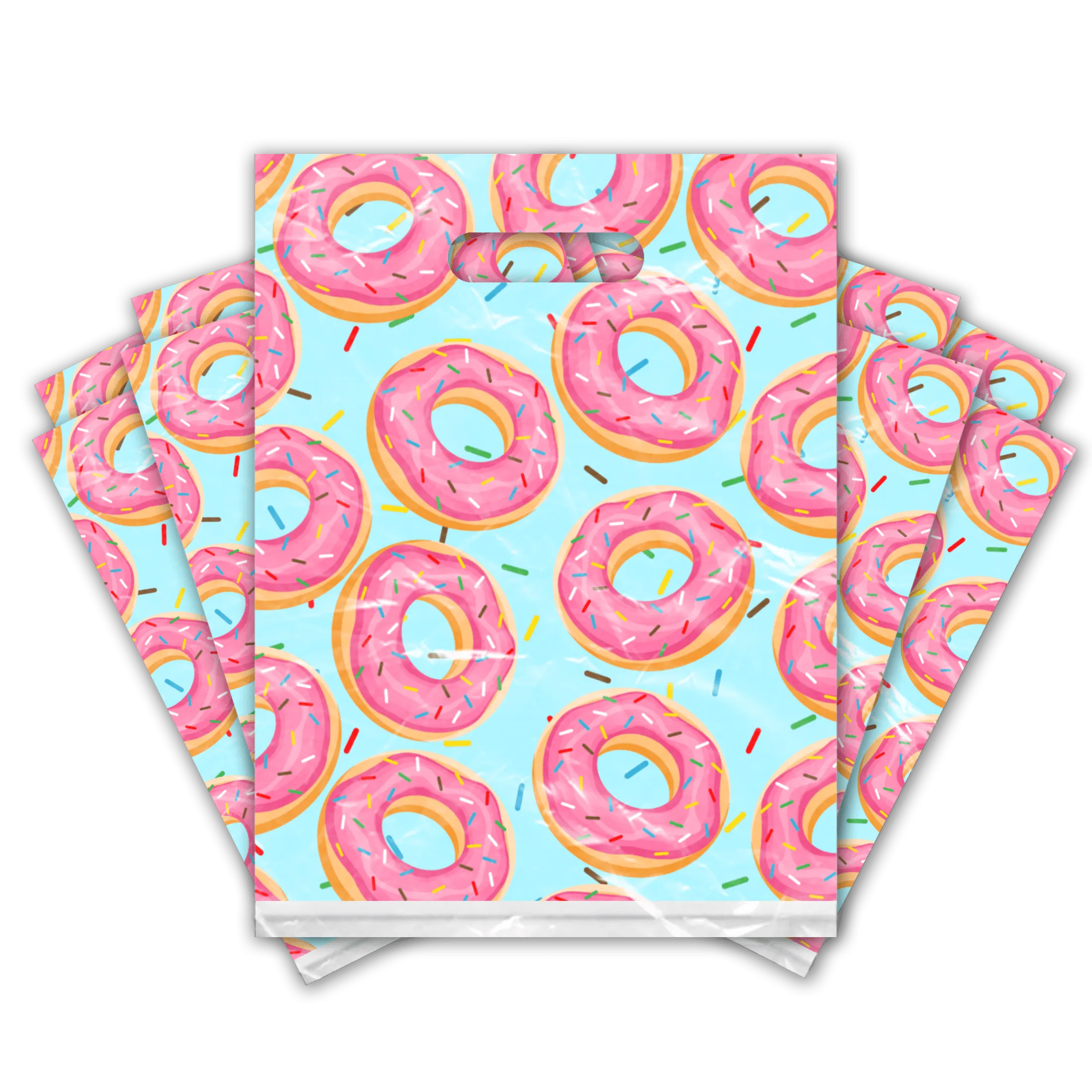 9x12 Donut Designer Poly Plastic Merchandise Bags Premium Printed Bags