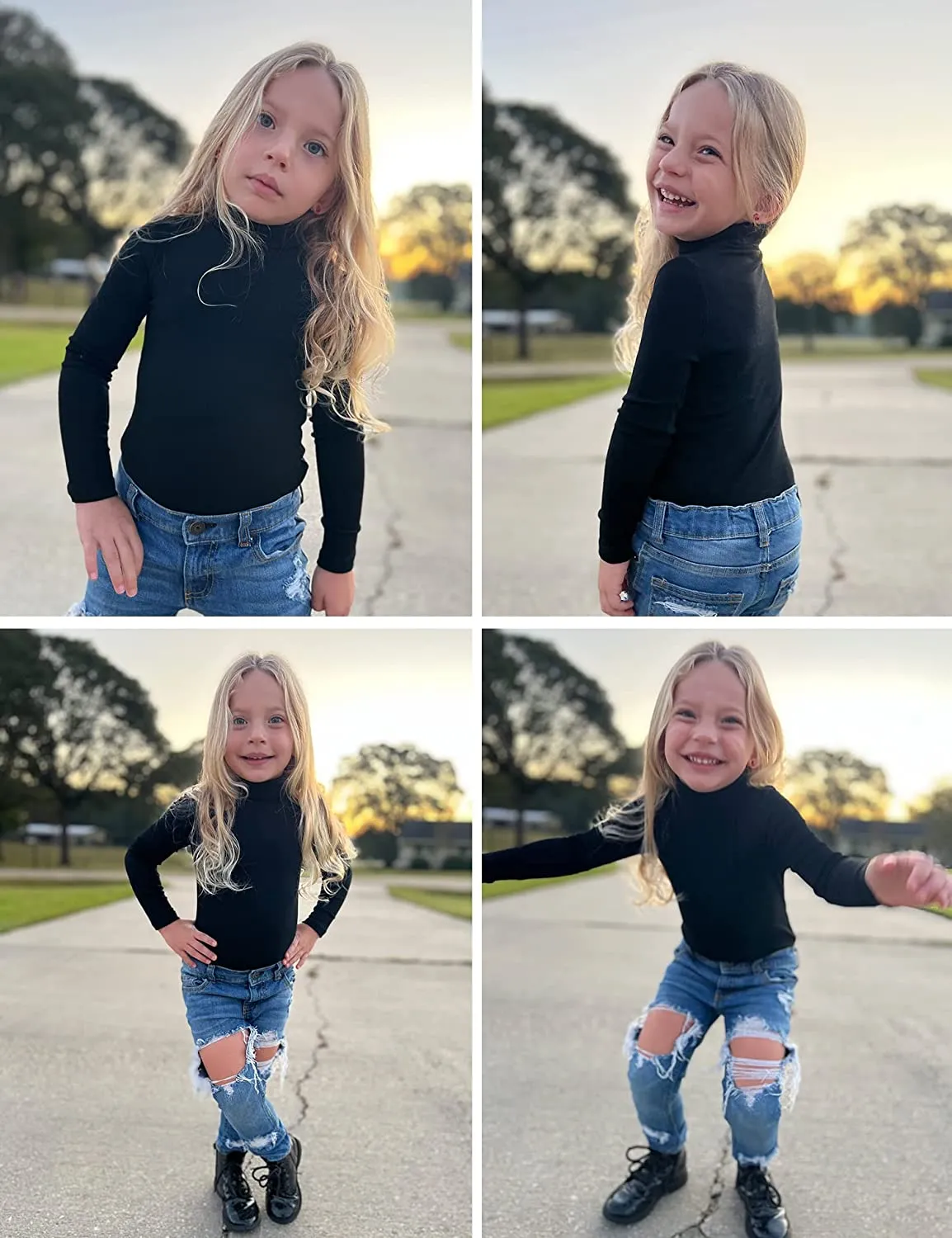 Arshiner Girls Turtleneck Sweater Kids Long Sleeve Knit Tops