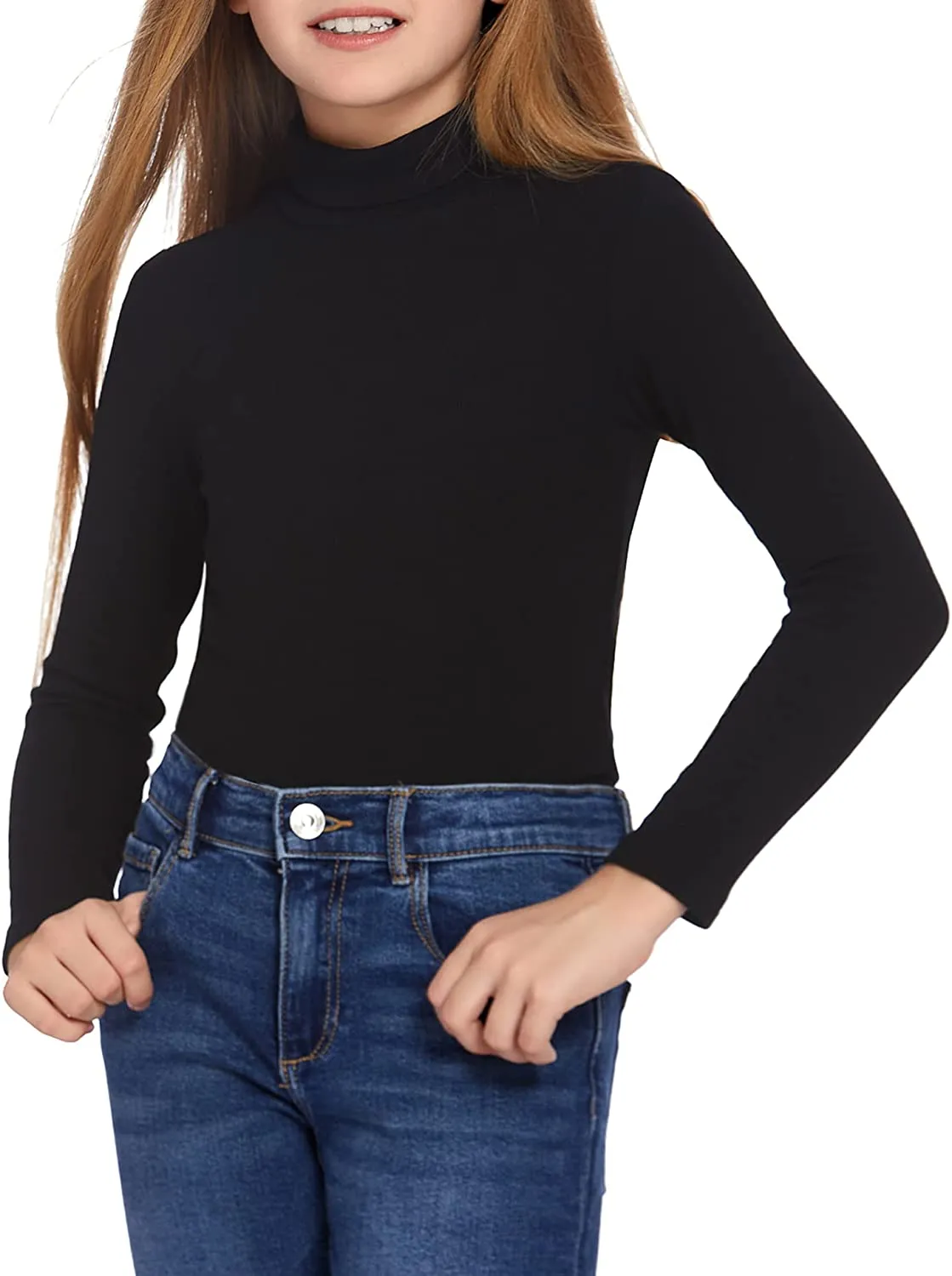 Arshiner Girls Turtleneck Sweater Kids Long Sleeve Knit Tops