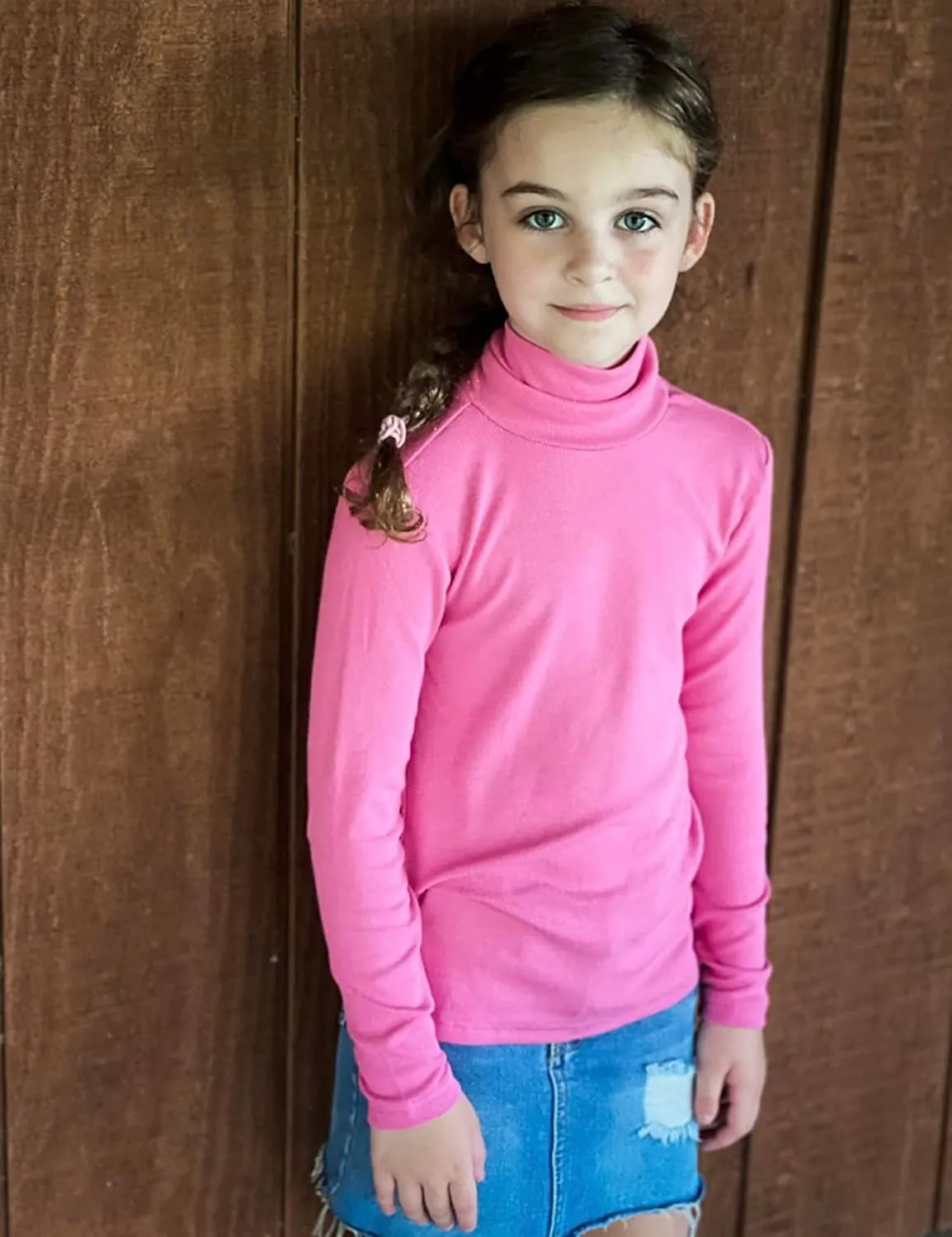 Arshiner Girls Turtleneck Sweater Kids Long Sleeve Knit Tops