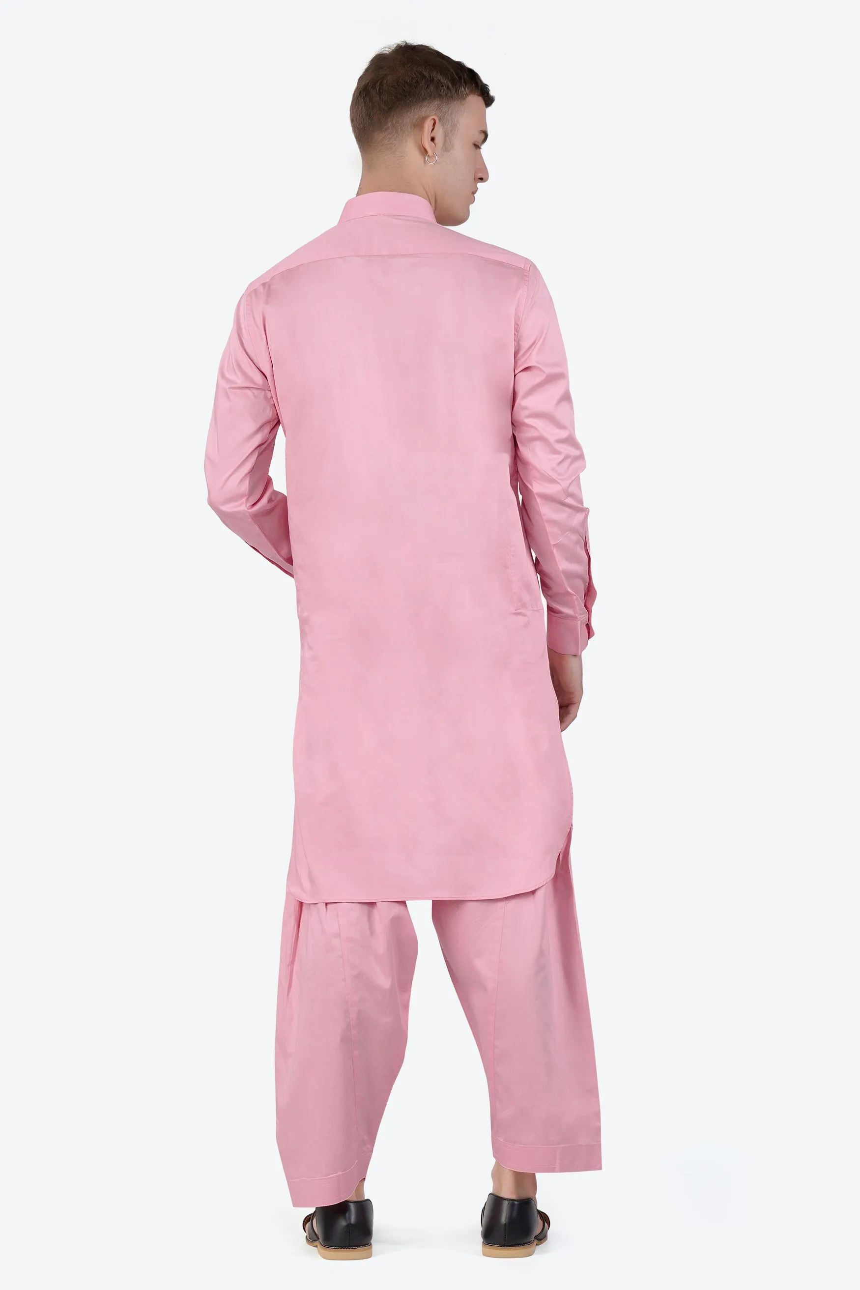 Azalea Pink Subtle Sheen Super Soft Premium Cotton Pathani