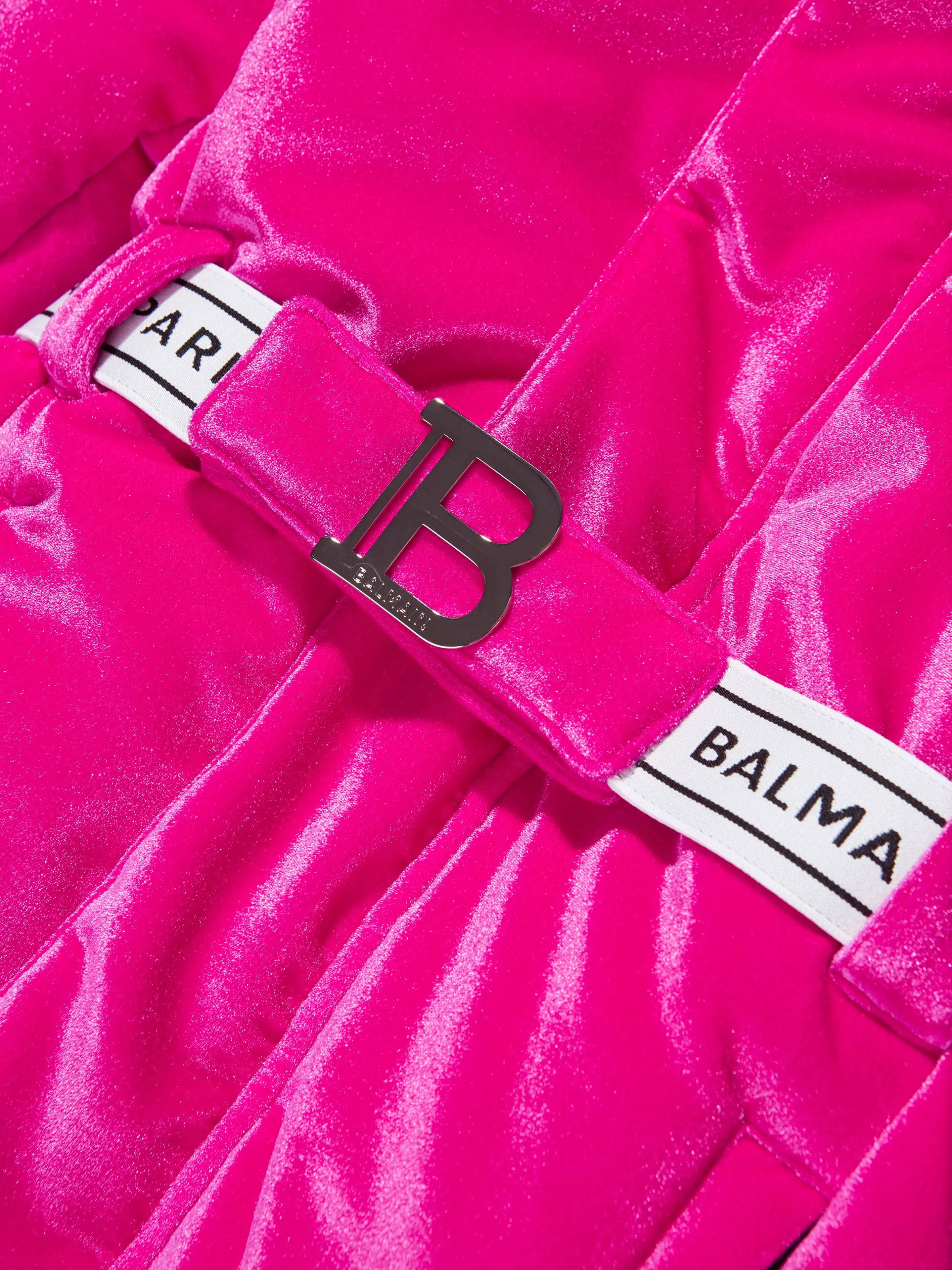 Balmain Girls Branded Ski Jacket in Pink