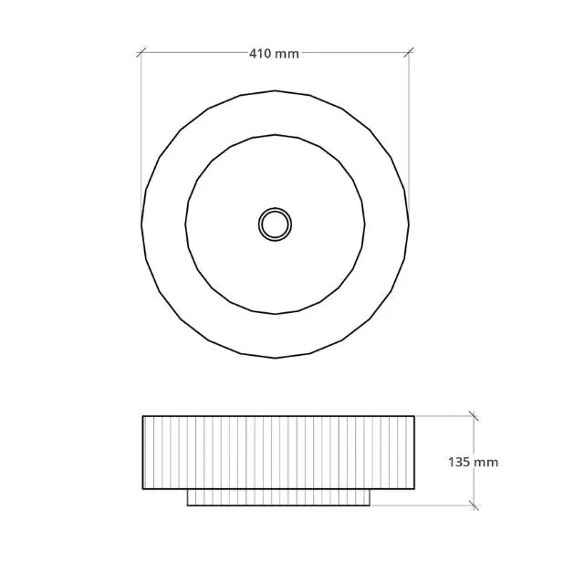 Bao Concertina 410mm Above Counter Basin - Matte White