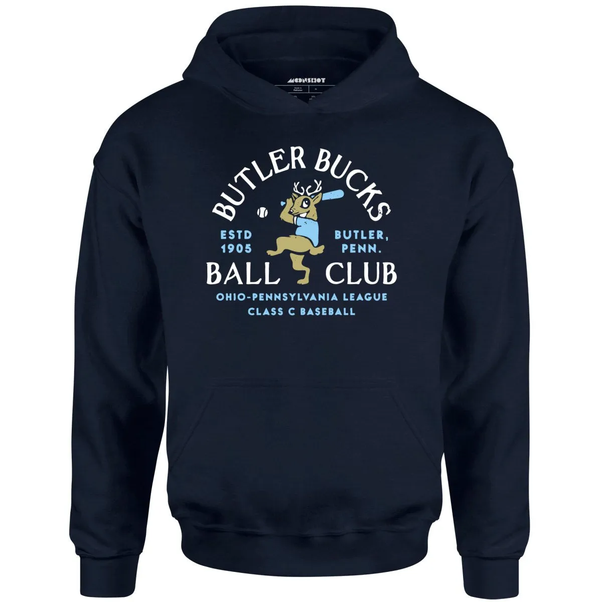 Butler Bucks - Pennsylvania - Vintage Defunct Baseball Teams - Unisex Hoodie