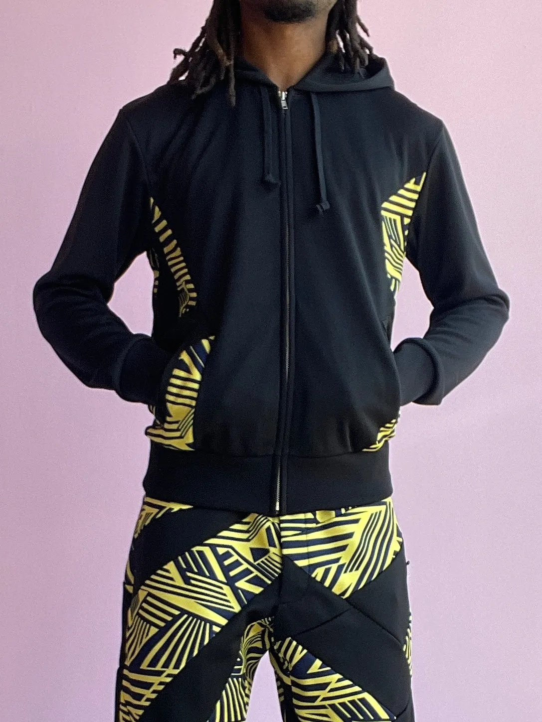 COMME des GARÇONS HOMME  PATTERNED HOODIE YELLOW SS23