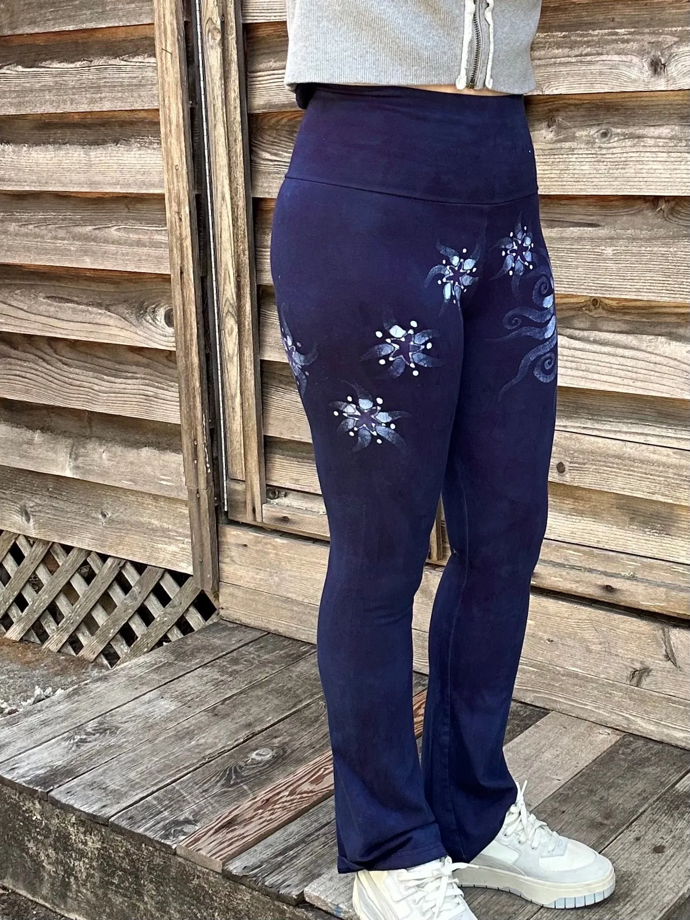 Dark Blue Moon and Stars Stretchy Movement Pants