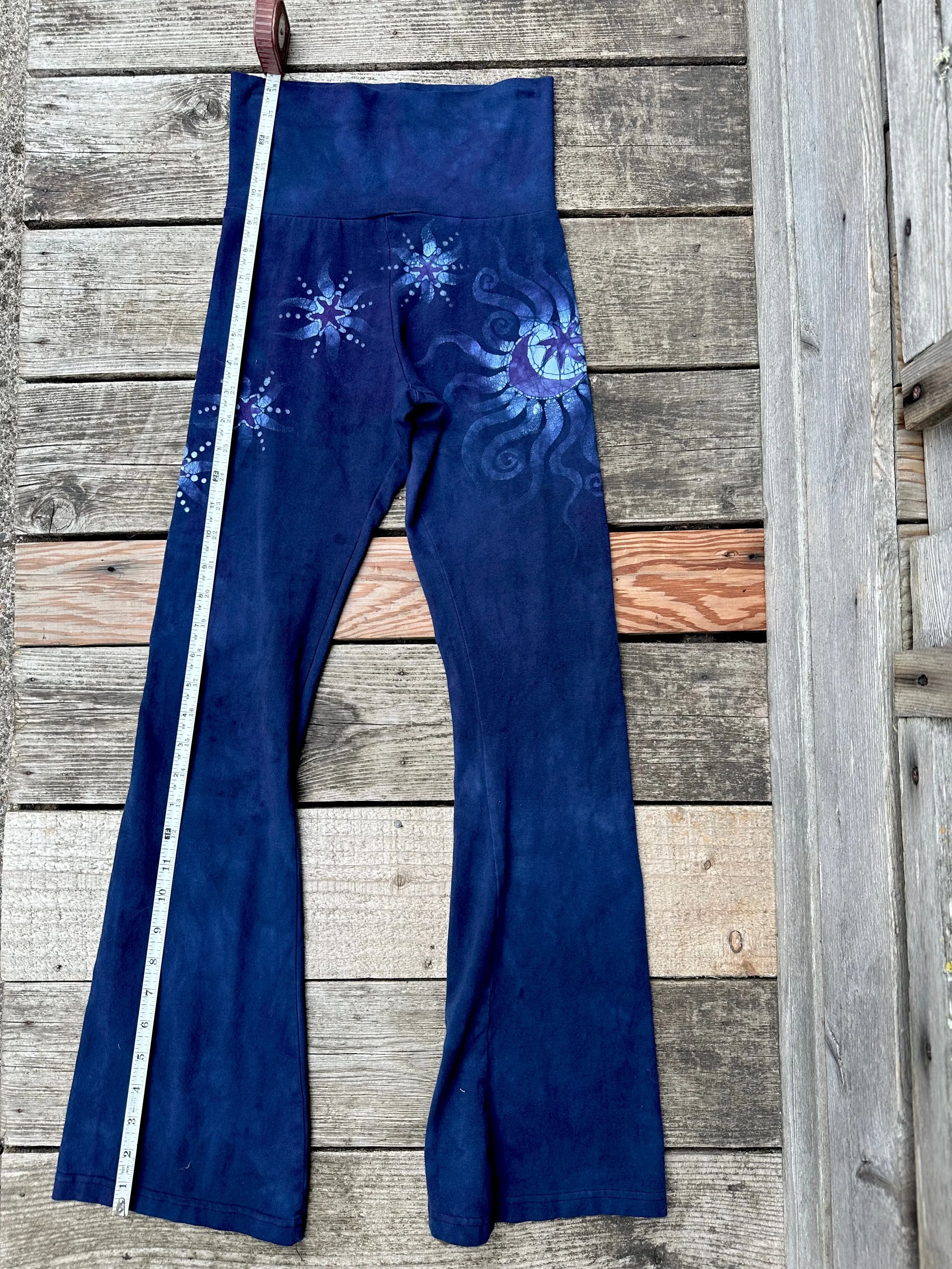 Dark Blue Moon and Stars Stretchy Movement Pants