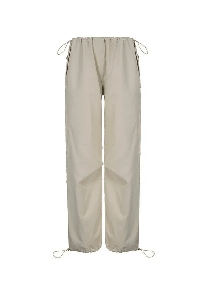 Drawstring Low Waist Baggy Cargo Pants