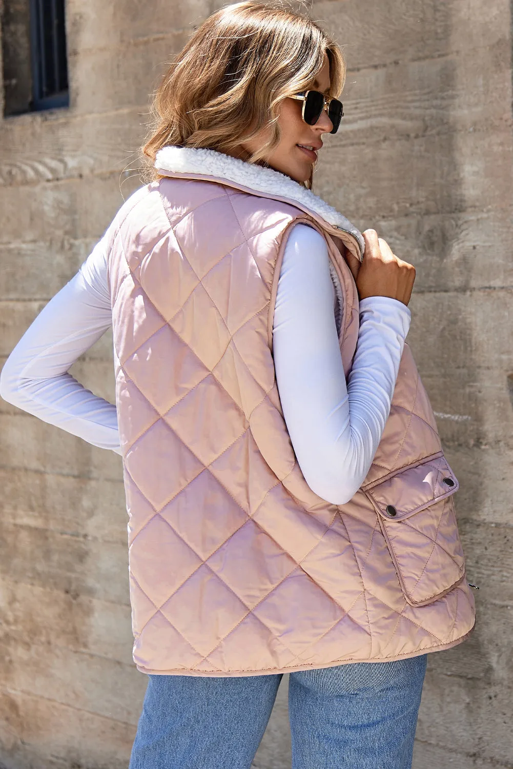 Fleece Lined Quilted Vest Coats