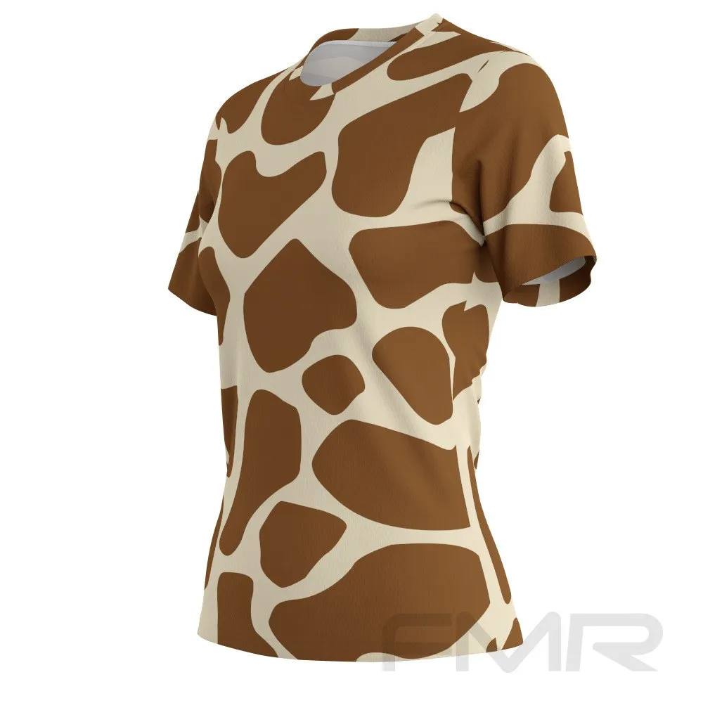 FMR Women's Giraffe Print Short Sleeve Running Shirt