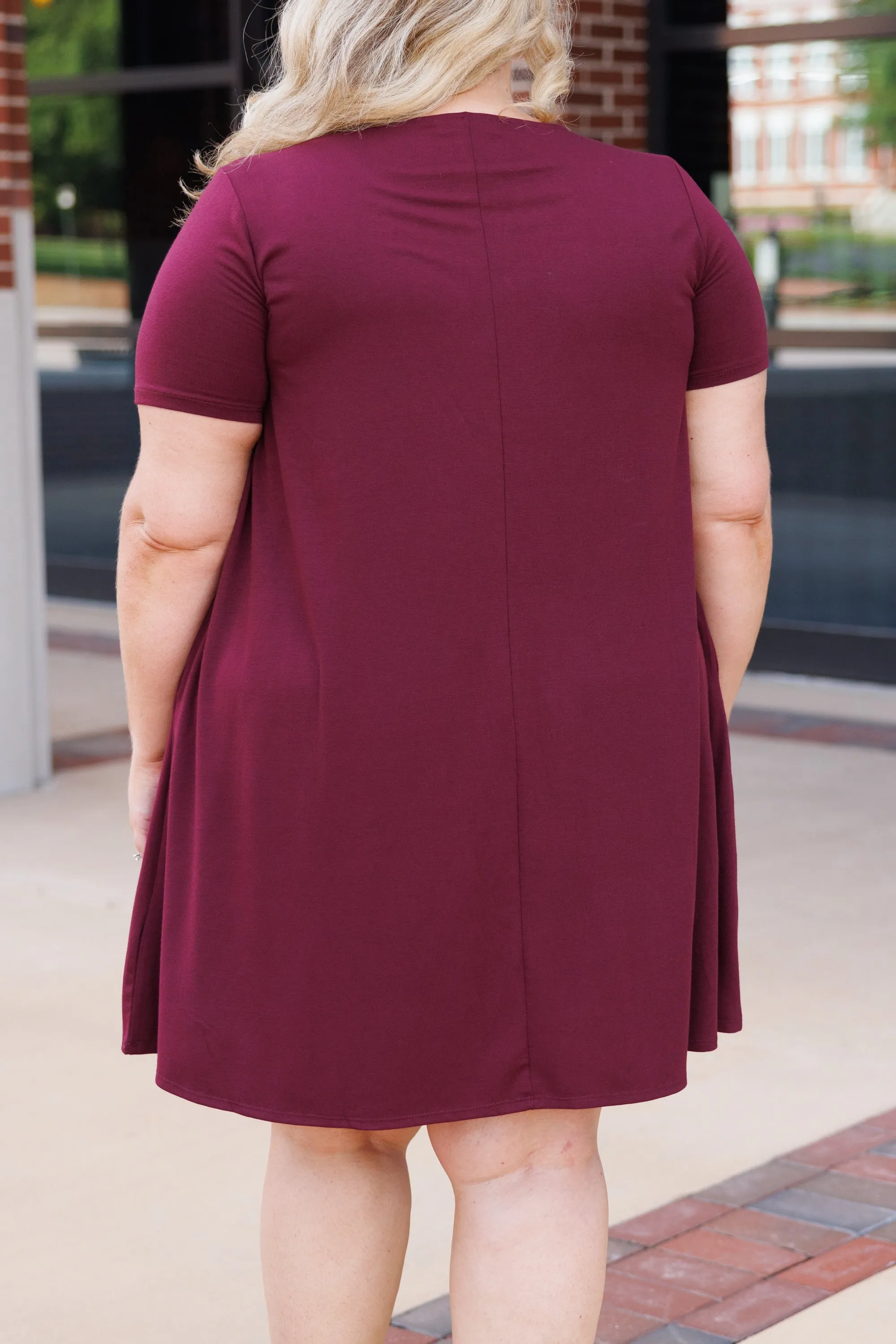 Getting Inspired Dress, Dark Burgundy