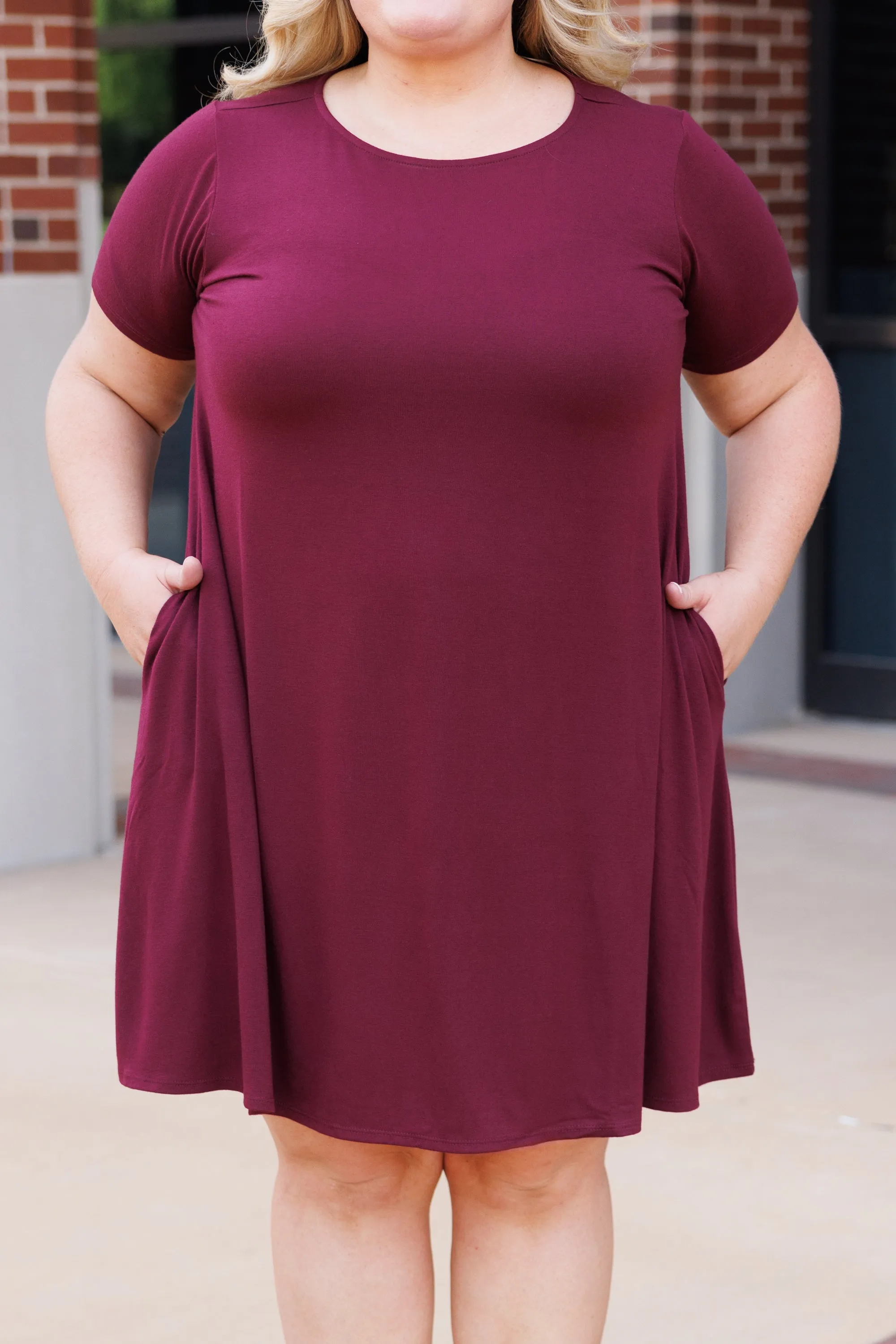 Getting Inspired Dress, Dark Burgundy