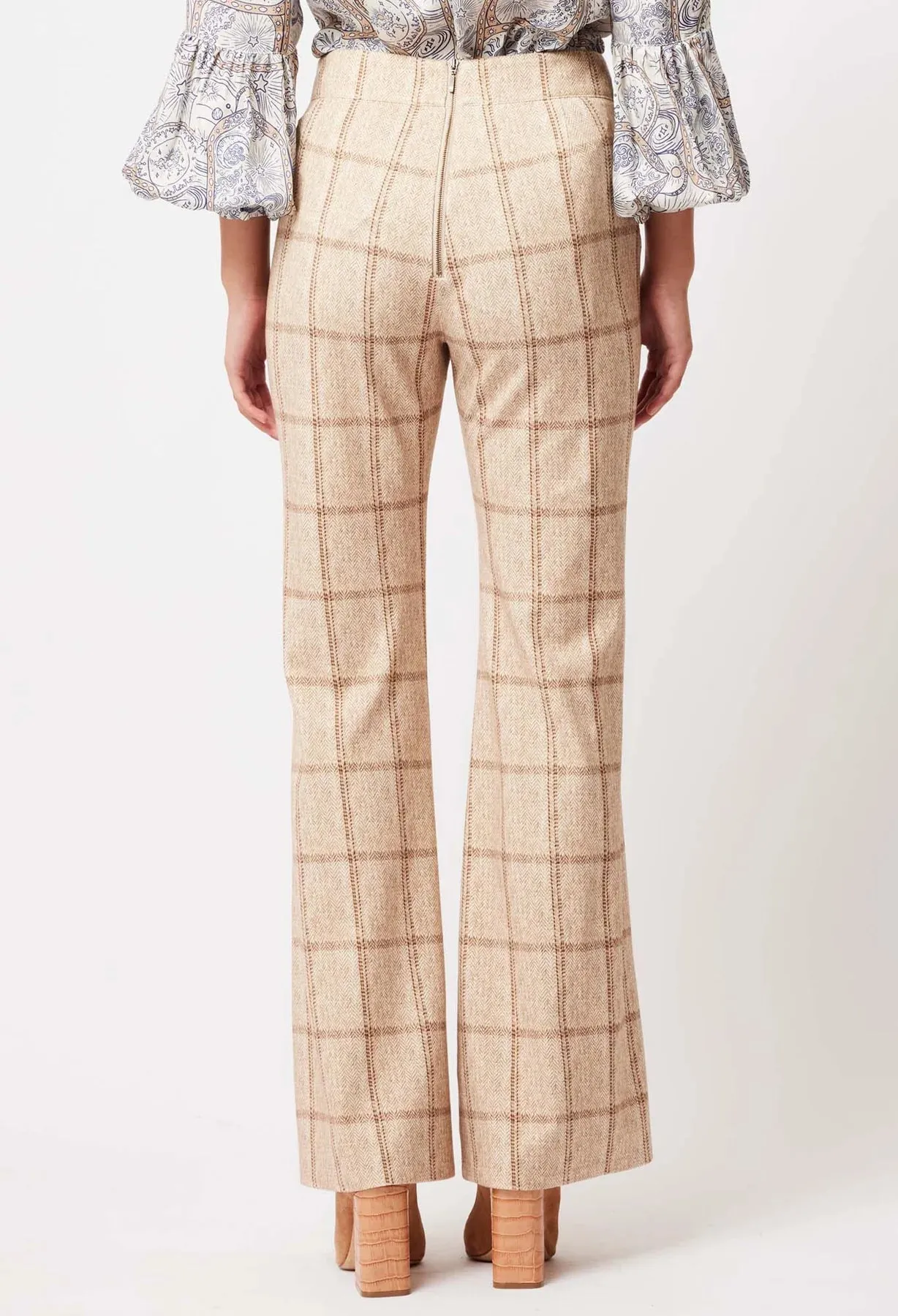 Getty Ponte Check Flared Pant