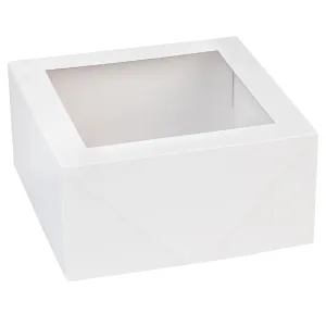 Hammont White Square Bakery Boxes 6x6x3 8pc