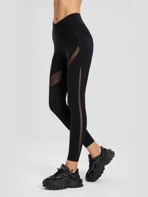 High-Waist Mesh Flexible Yoga Leggings