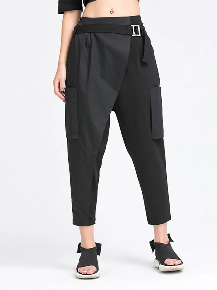 Irregular Split Loose Fit Harem Trousers