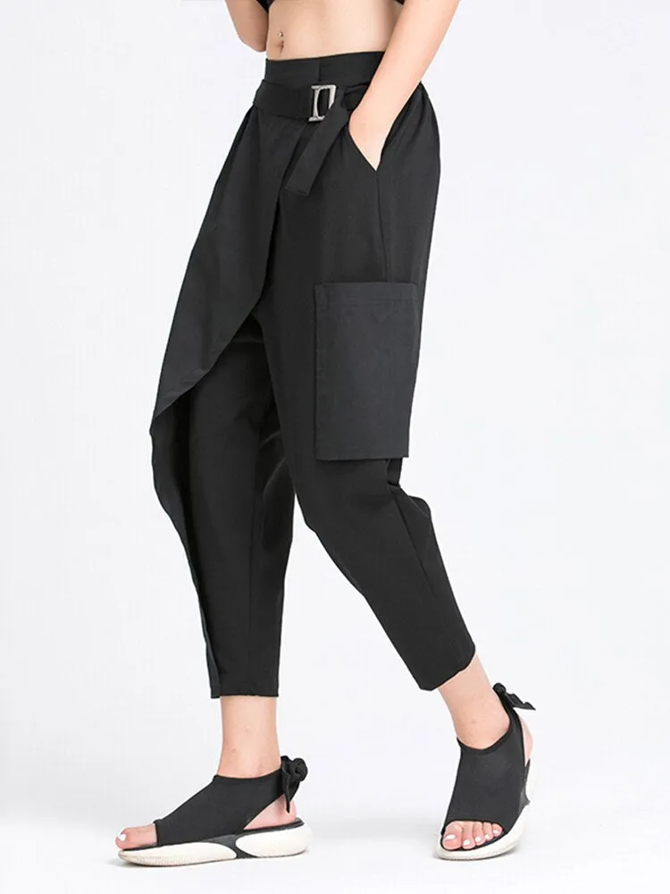 Irregular Split Loose Fit Harem Trousers