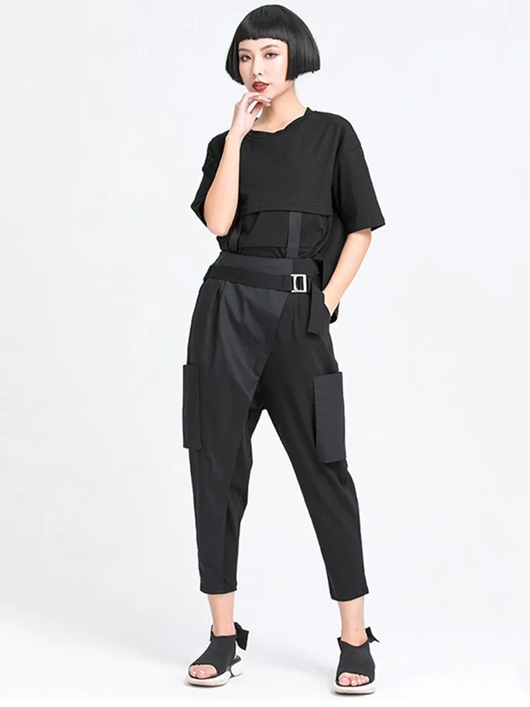 Irregular Split Loose Fit Harem Trousers