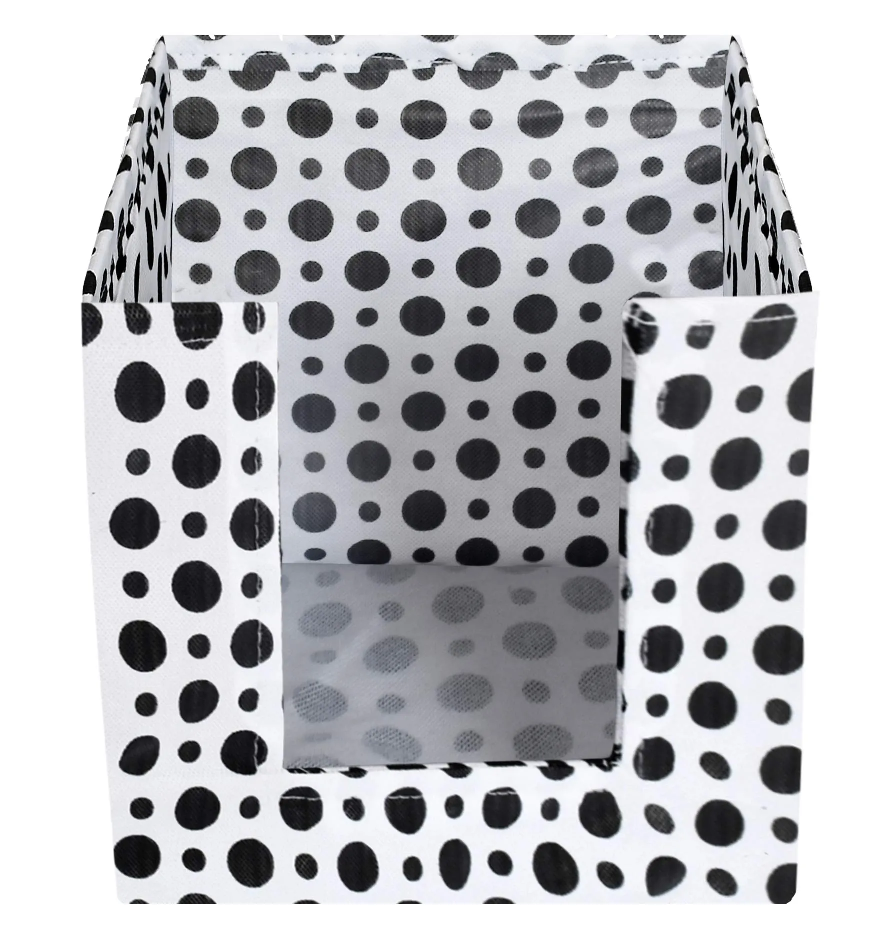 Kuber Industries Dot Print Non-Woven Shirt Stacker Closet Organizer - Shirts and Clothing Organizer With Handle (Black & White)-KUBMART16078