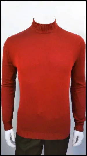 Lavane' 501M L/S Slim Fit Mock Neck Red