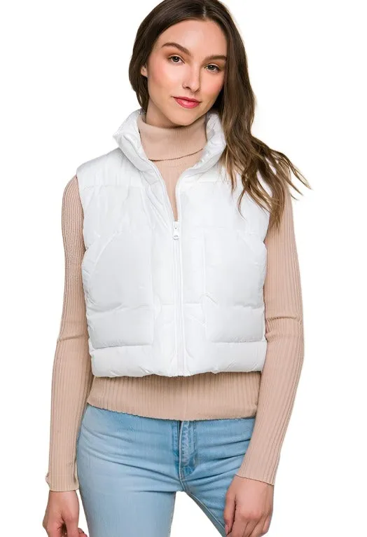 Layering Puffer Vest With Pockets