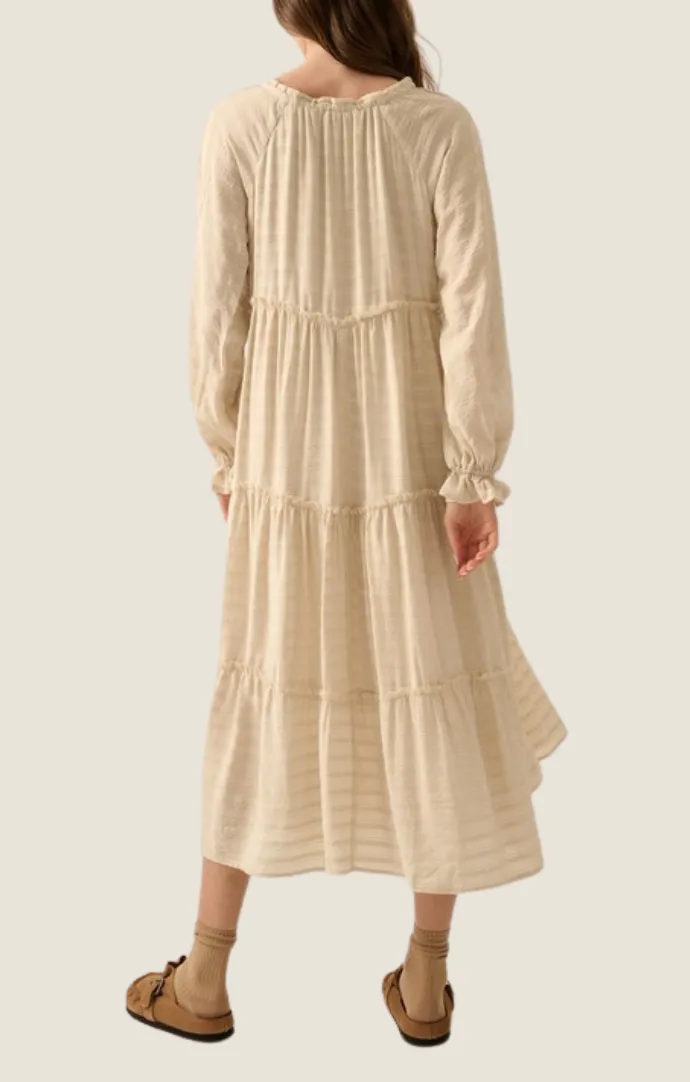 Lux Cream Tiered Maxi Dress