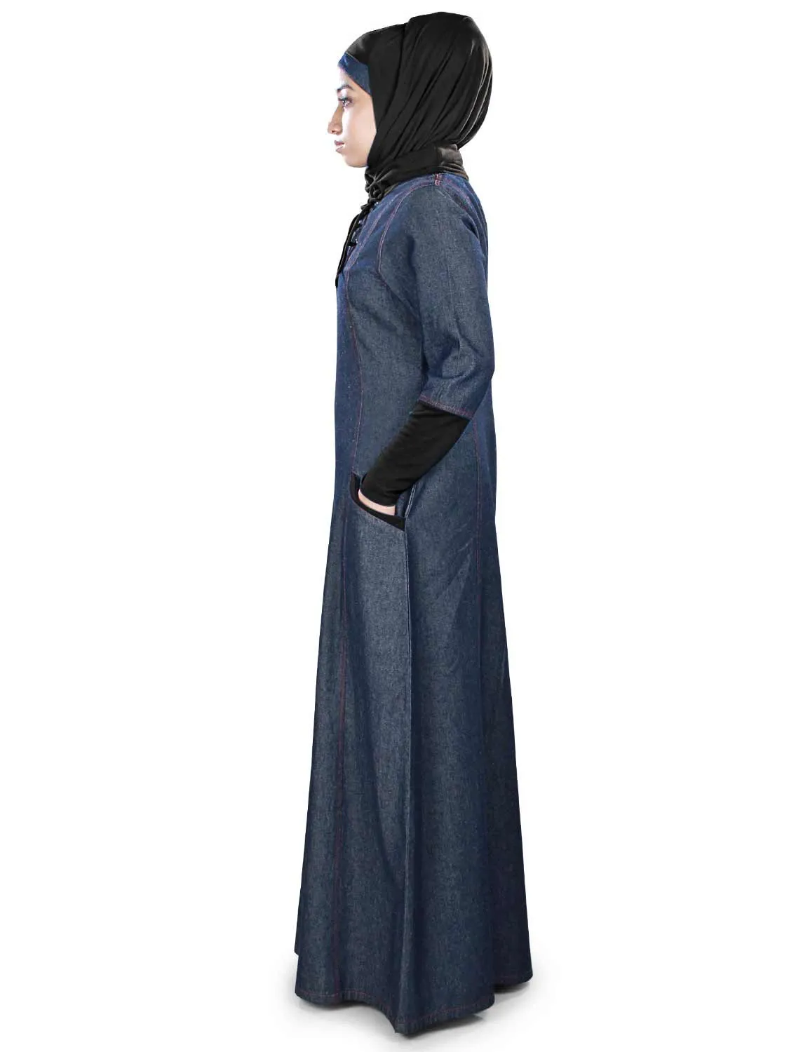 Maira Denim Abaya