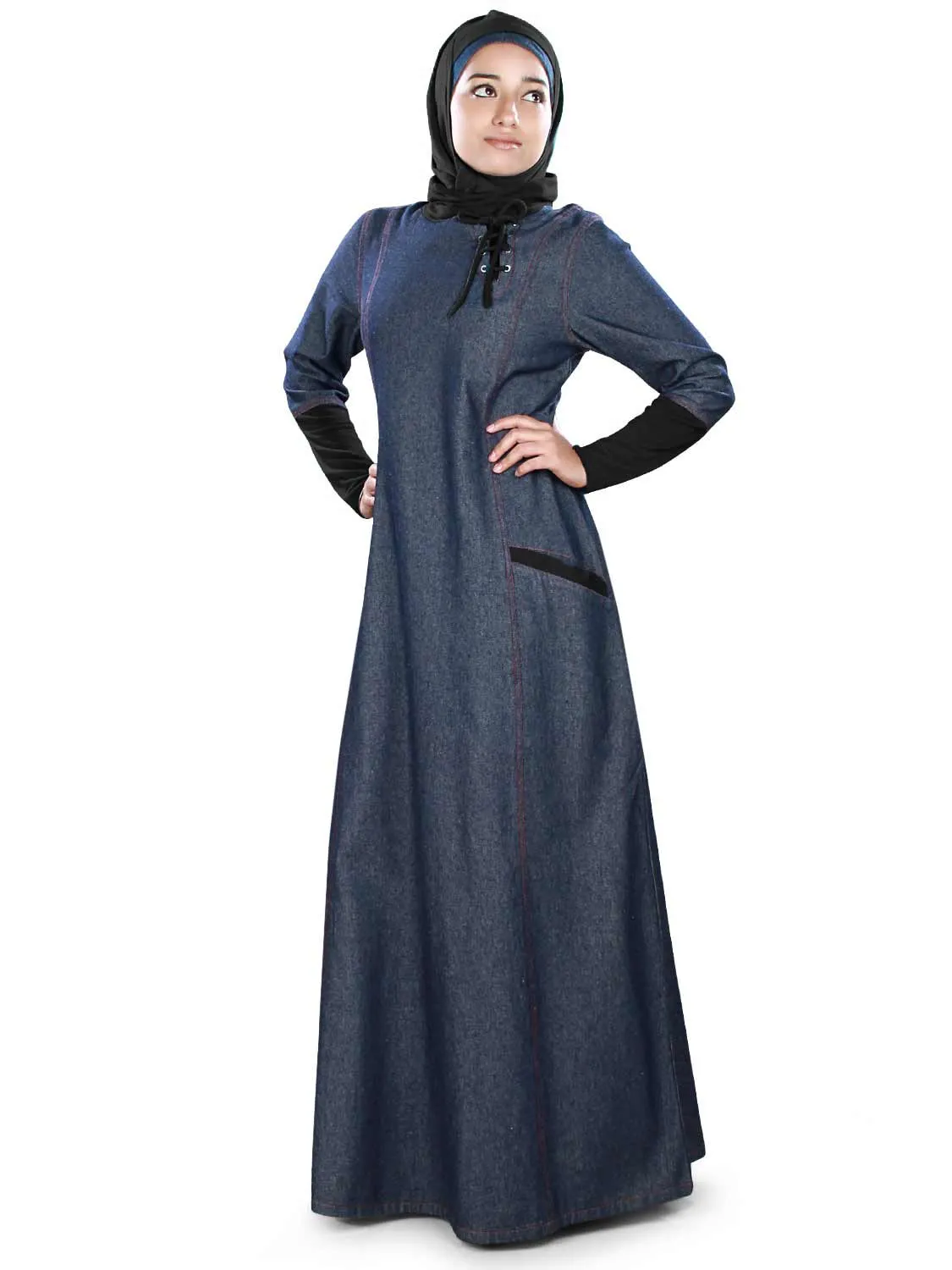 Maira Denim Abaya