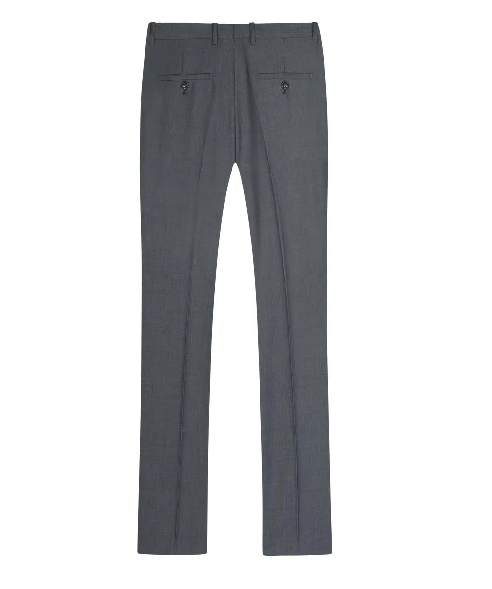 Men's Classic Slim Fit Stretch Flat Front Slacks Dress Pants Dark Grey