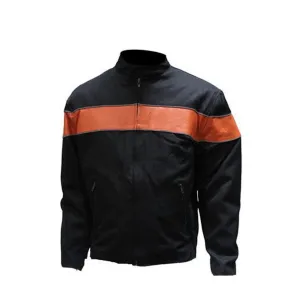 Mens Light Weight Textile Motorcycle Jacket Reflective Stripe