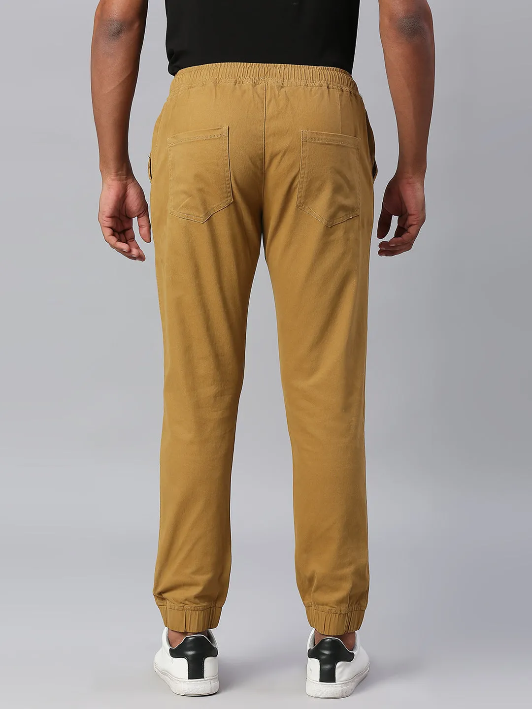 Men's Straight Fit Cotton Joggers (Khaki)