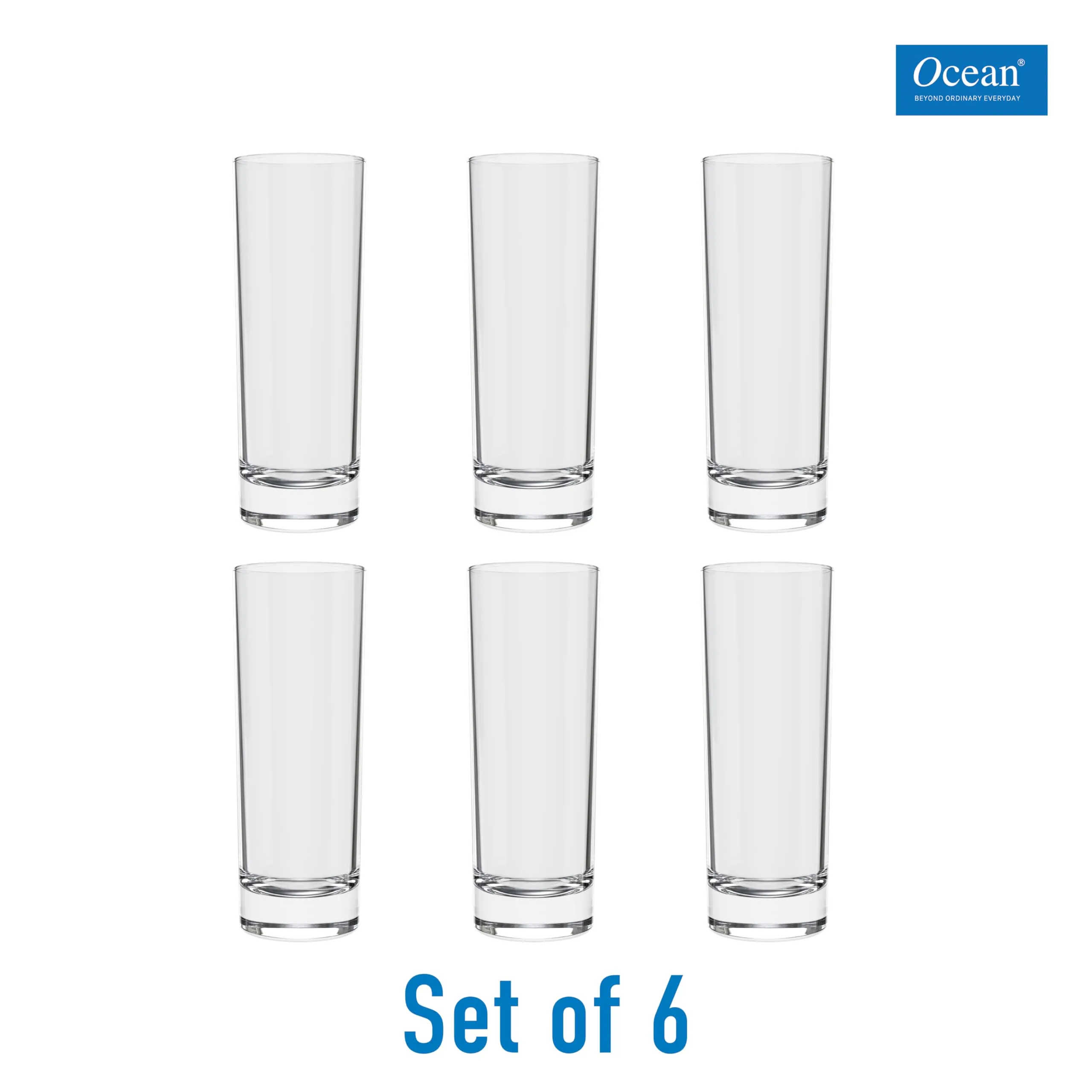 Ocean Clear New York Glass Set - 340 ml (Pack of 6)