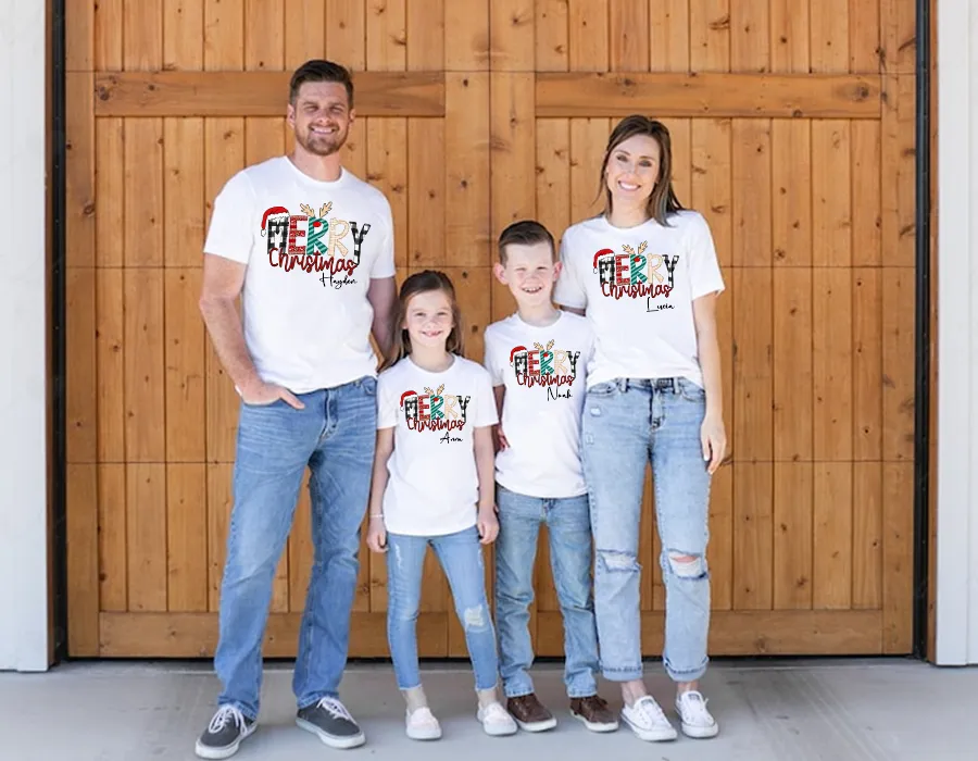 Personalized Merry Christmas Shirts, Family Shirt, Matching  Shirt, Christmas Shirts