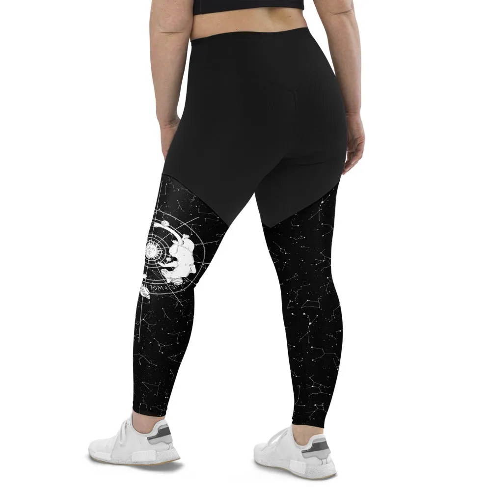 Purr Nebula Sports Leggings - Slimming Effect Compression Fabric with Bum-lift cut - UPF 50  Protection Vegan Gym & Yoga Essentials