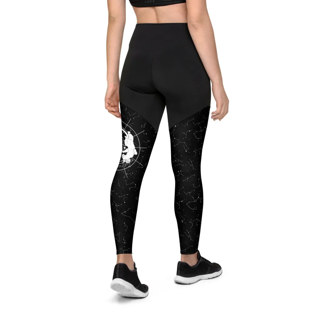 Purr Nebula Sports Leggings - Slimming Effect Compression Fabric with Bum-lift cut - UPF 50  Protection Vegan Gym & Yoga Essentials