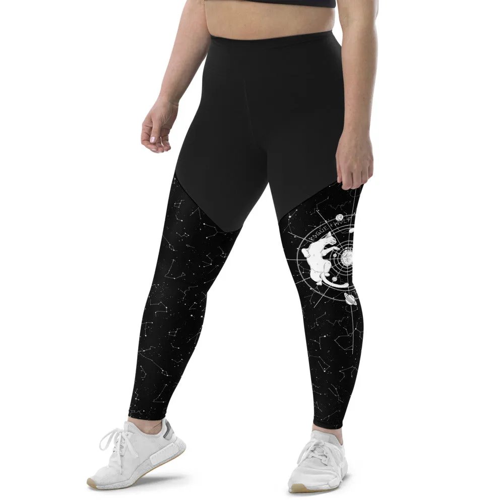 Purr Nebula Sports Leggings - Slimming Effect Compression Fabric with Bum-lift cut - UPF 50  Protection Vegan Gym & Yoga Essentials