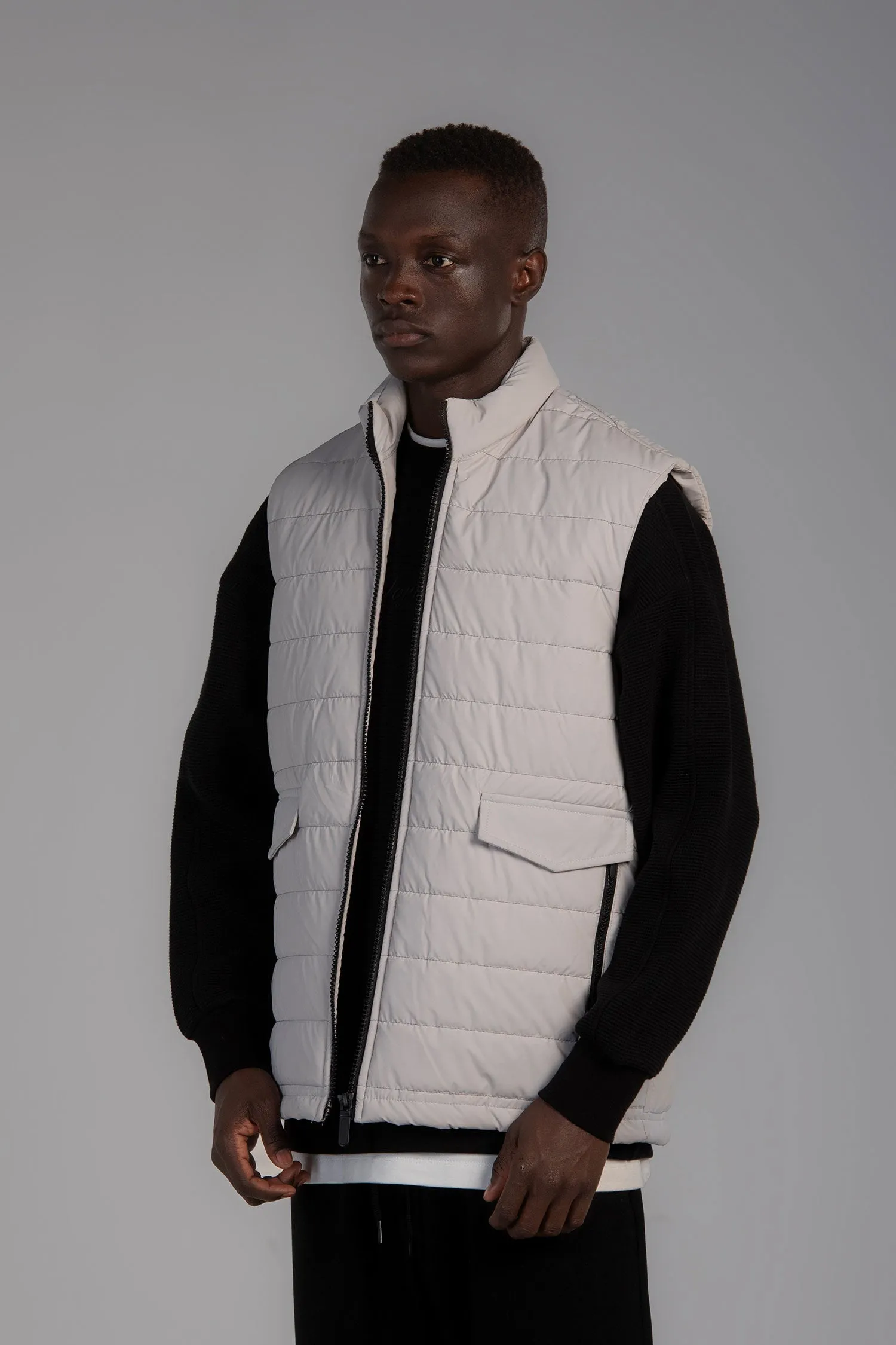 Quilted Pockets Puffer Vest (90008) - Jorindo