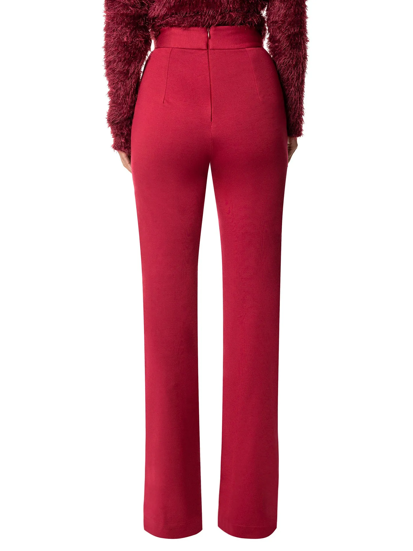 "Cybil" Burgundy High Waist Pants