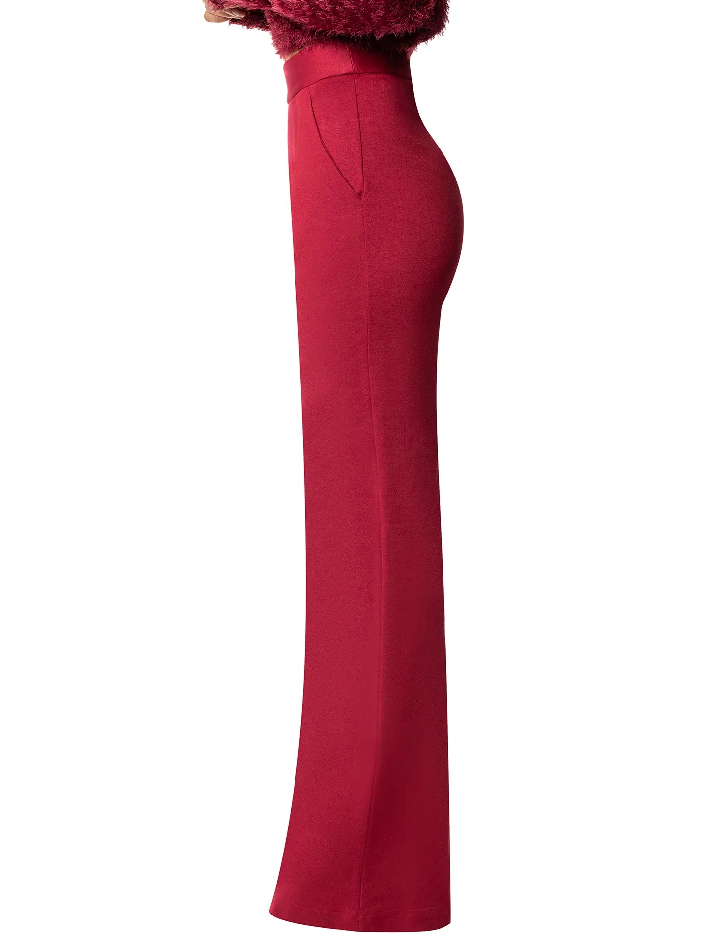 "Cybil" Burgundy High Waist Pants