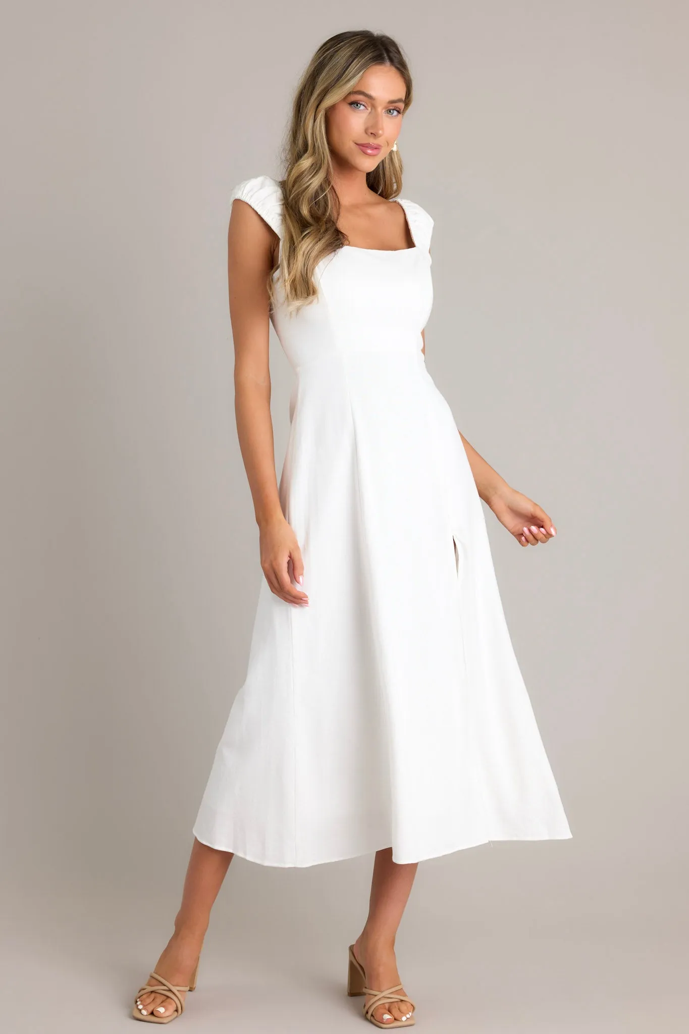 Radiant Reverie White Midi Dress