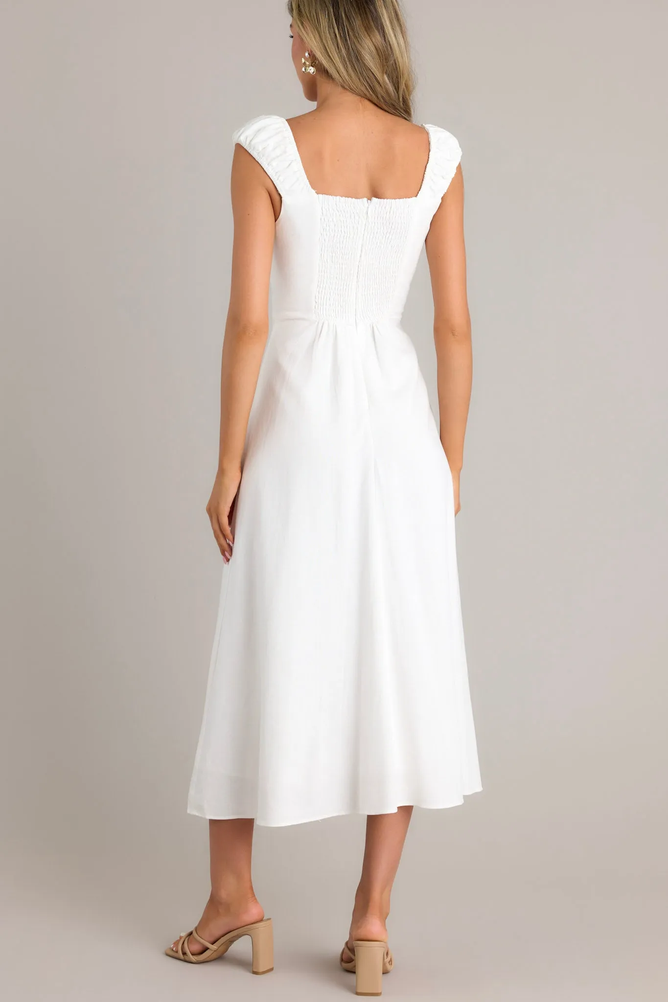 Radiant Reverie White Midi Dress