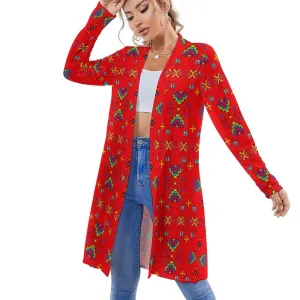 Rainy Chief Rainbow Red Cardigan