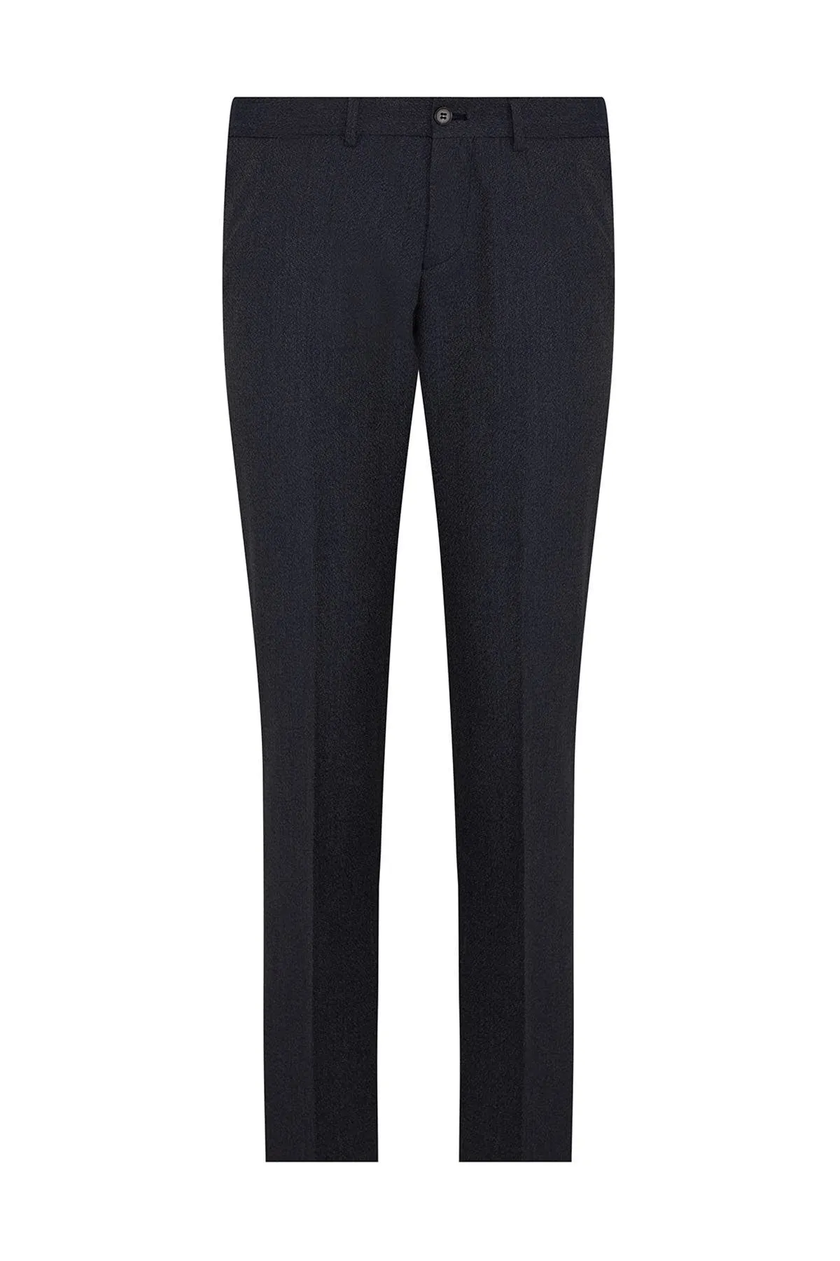 Regular Fit Side Pocket Low Waist Navy Wool Dress Pants