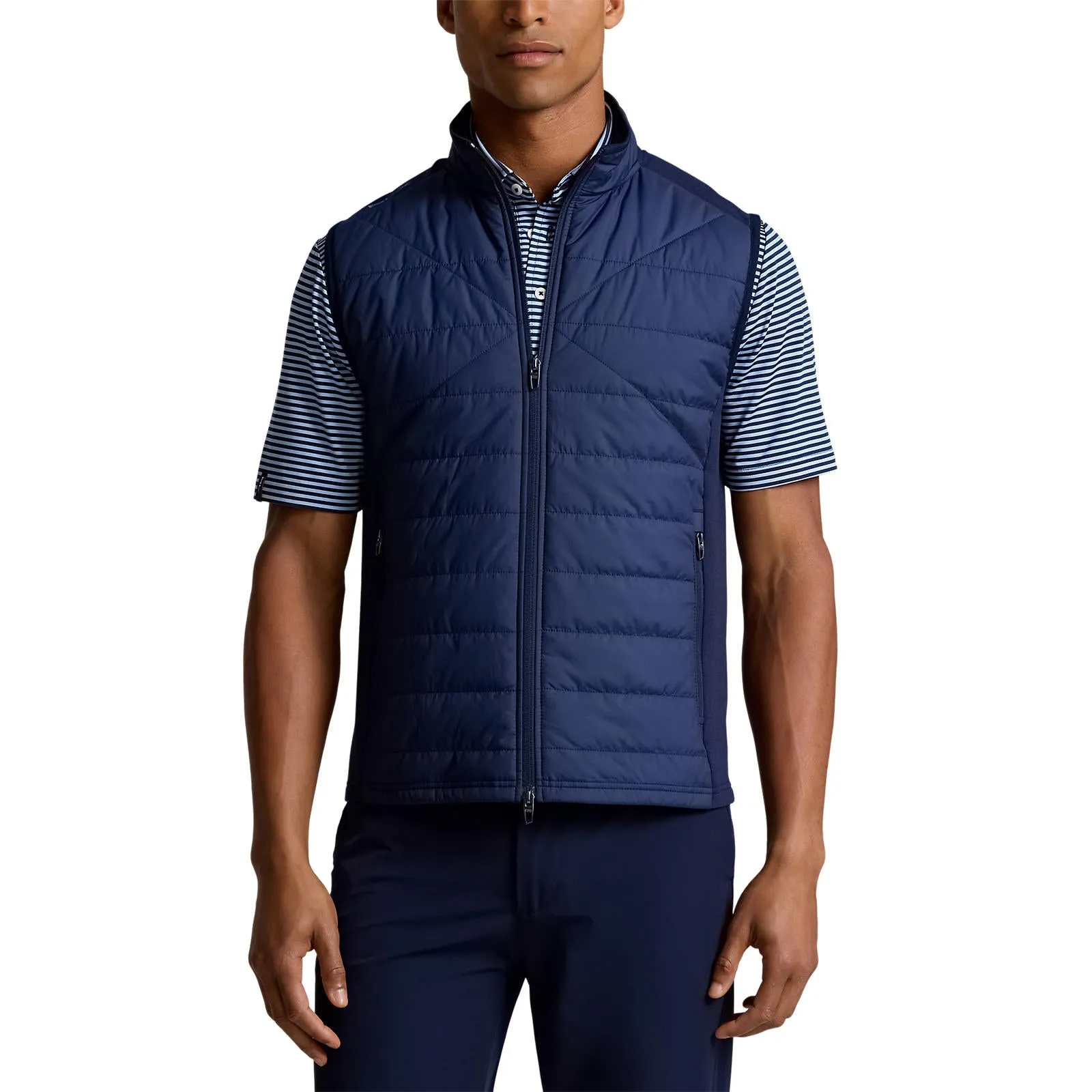 RLX Ralph Lauren Hybrid Cool Wool Full Zip Golf Vest - Refined Navy