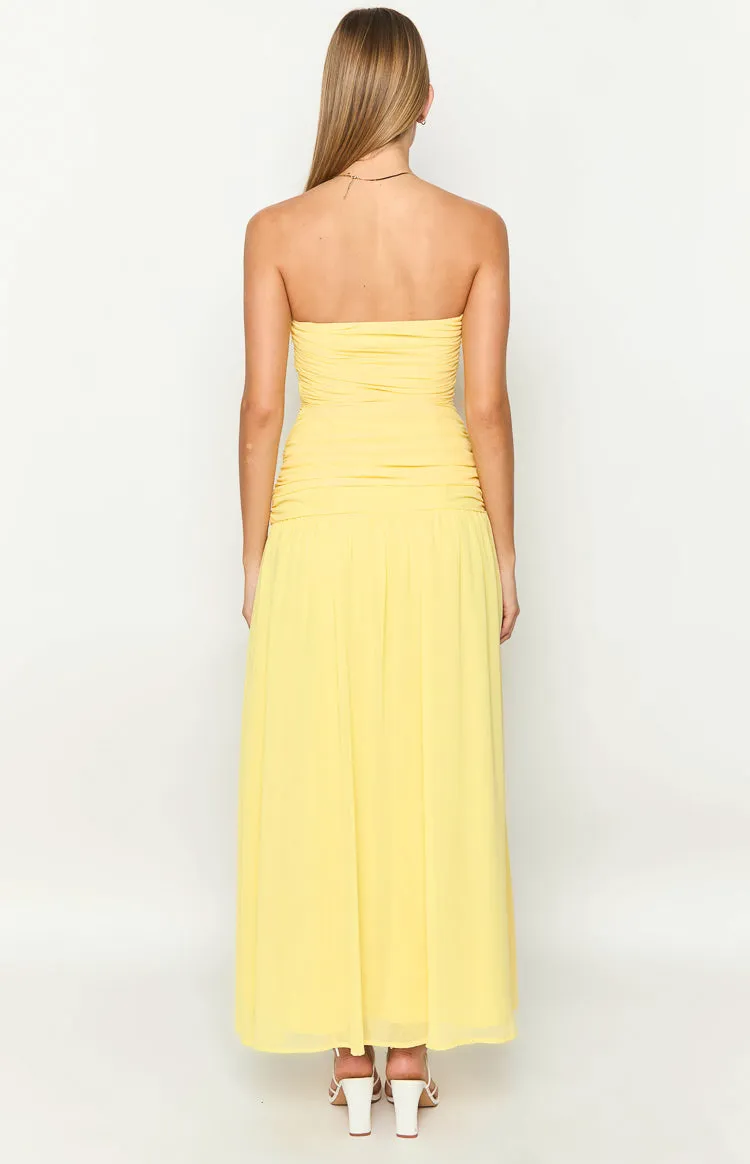 Sinclair Yellow Strapless Maxi Dress