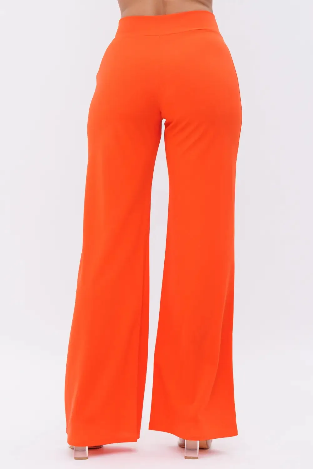 Tangerine Straight Leg Palazzo Pants