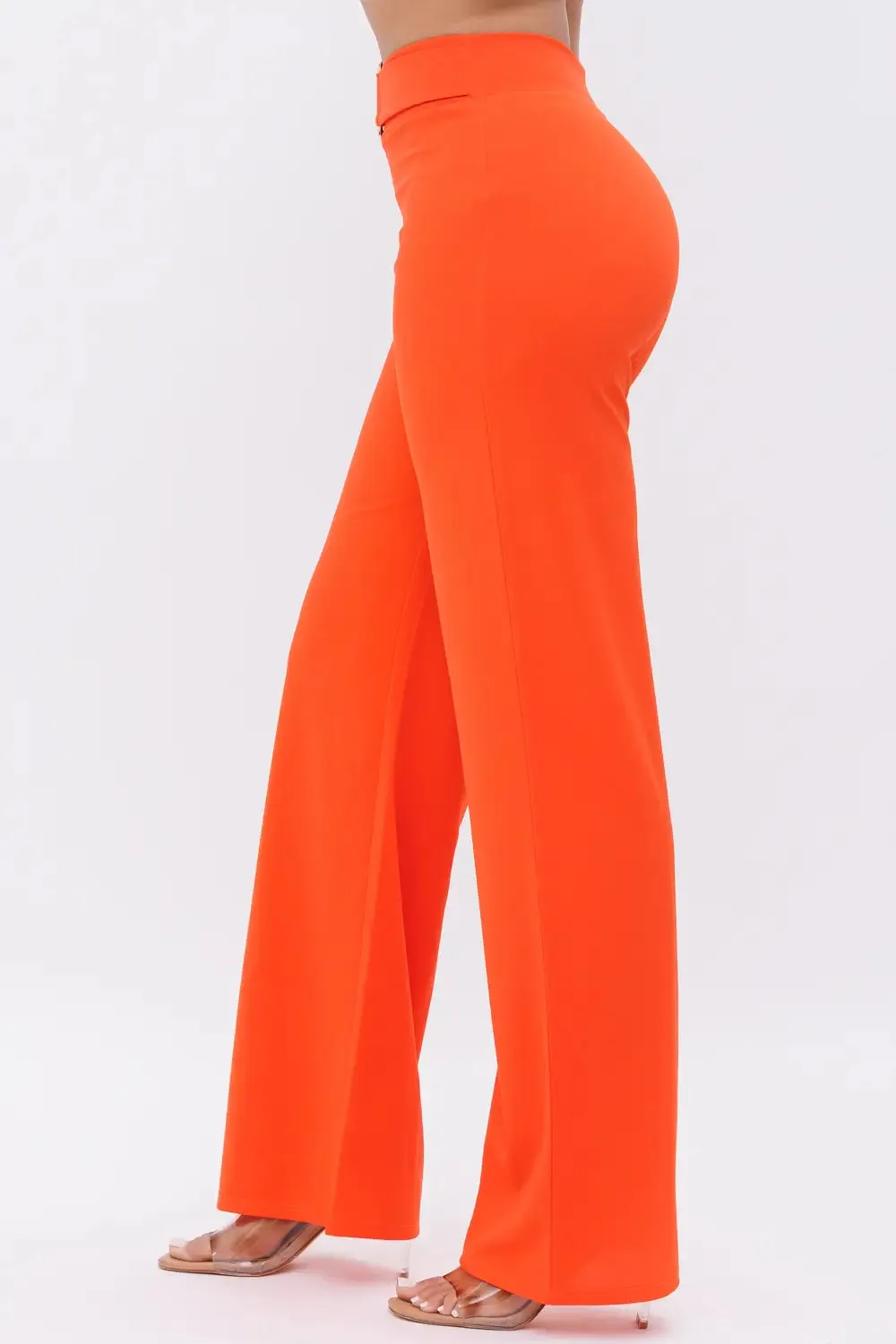 Tangerine Straight Leg Palazzo Pants